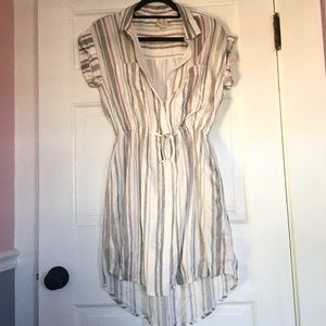 product: Japna Grey and Pink Striped Dress